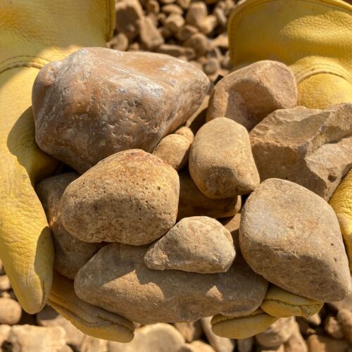 a handful of creek gravel